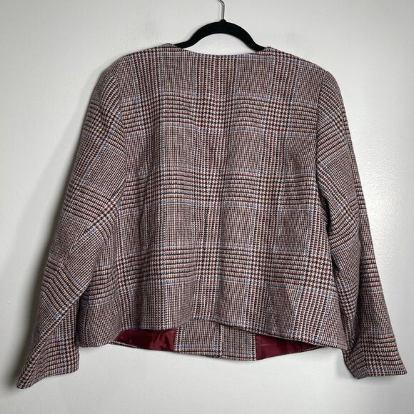 TALBOTS Shetland Crop Jacket Petite Plus Size 20WP Autumn Plaid Classic Preppy - Picture 6 of 11